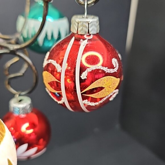 9pcs Christmas Ornaments Baubles Made In Germany Vintage Mercury Glass set - Picture 8 of 14